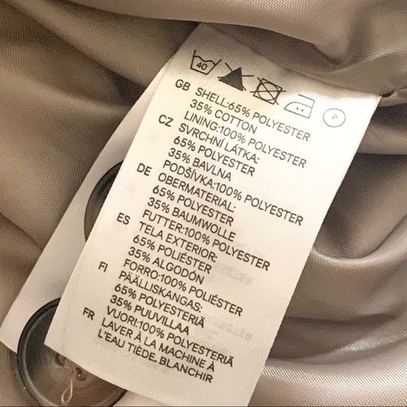 🌸H&M🌸 Women’s Belted Trench Jacket Size 8 Button - Picture 7 of 10